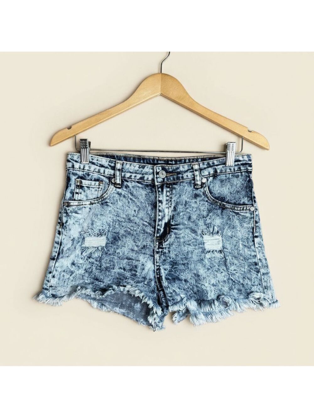 GOGO Jeans Y2K Acid Wash Distressed Denim Micro Shorts Frayed Hem Grunge